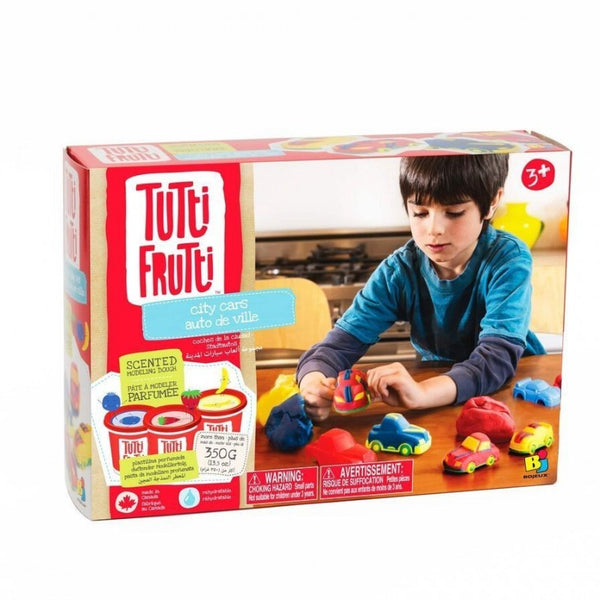 'City Cars' - 4 Plasticine Pots + Accessories