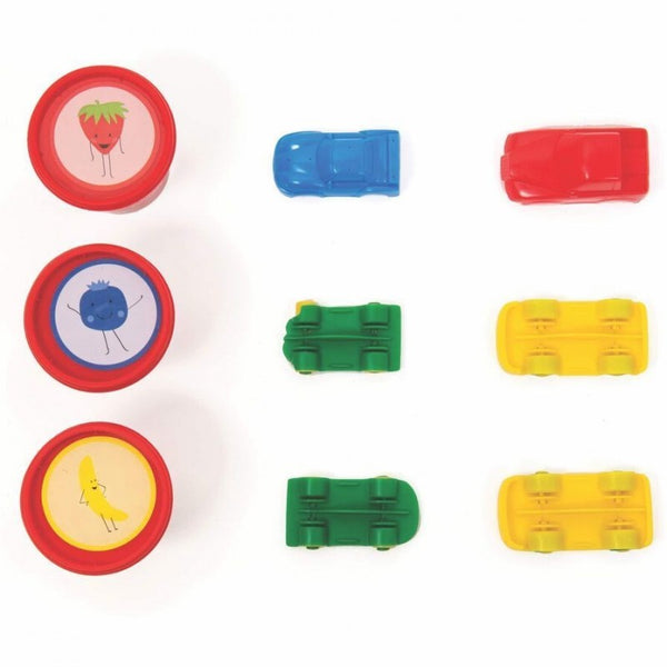 'City Cars' - 4 Plasticine Pots + Accessories