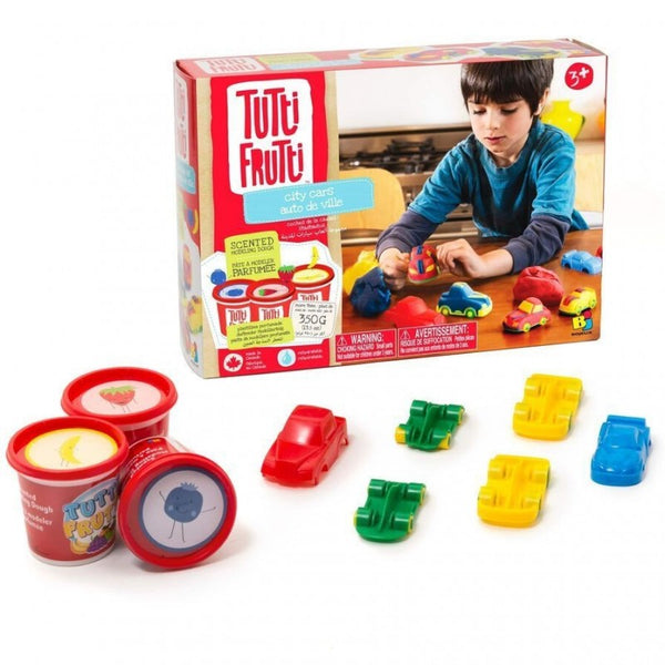 'City Cars' - 4 Plasticine Pots + Accessories